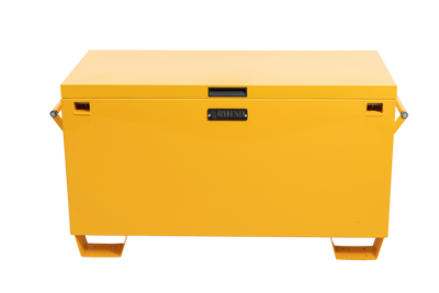 Medium Yellow Powder Coated Site Box with Theft Protect Lock Box Front View