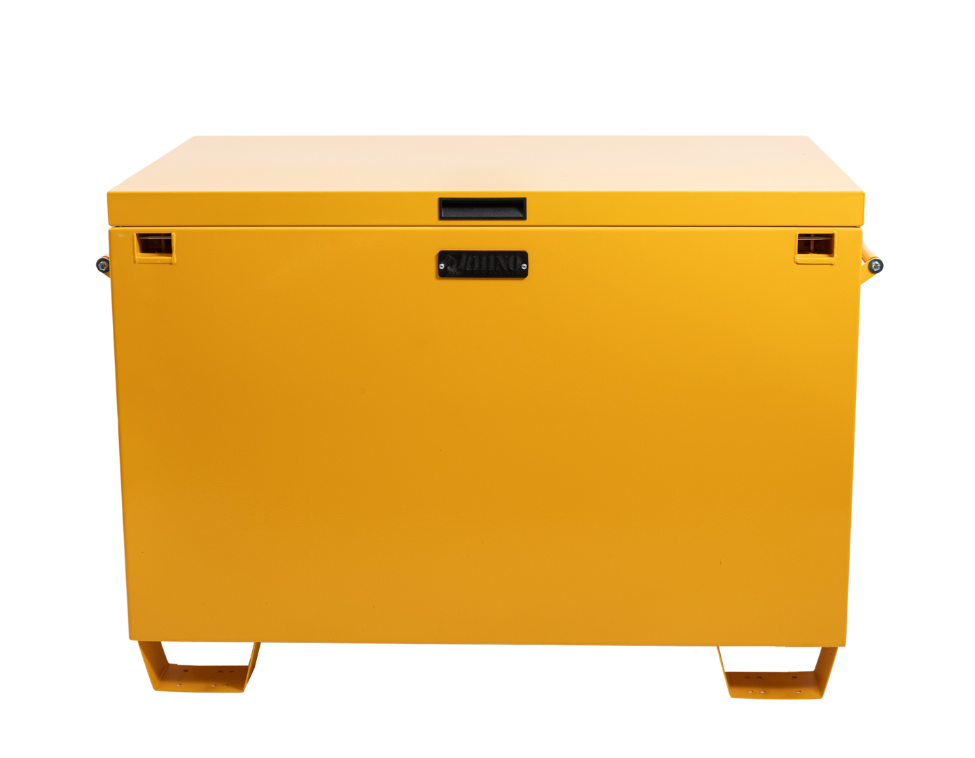 Large Yellow Powder Coated Site Box with Theft Protect Lock Box Front View