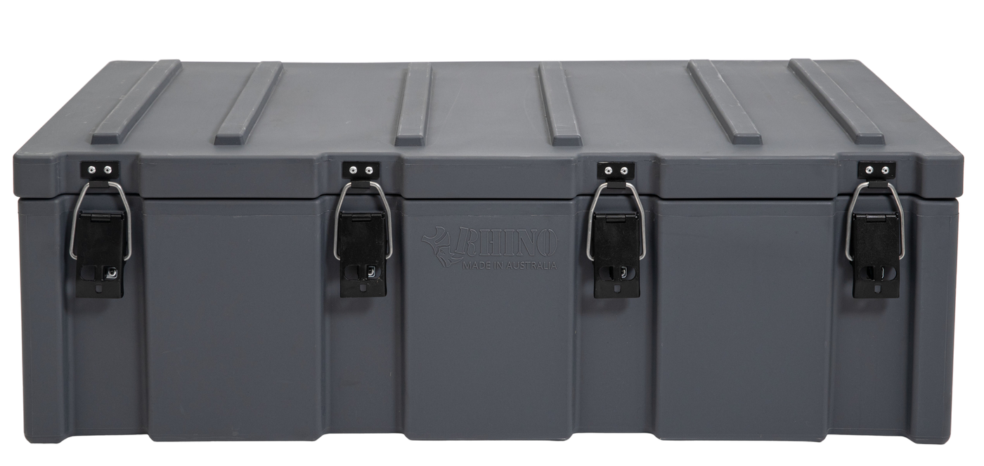 1200mm Extra Large Grey Plastic Storage Cargo Case Front View