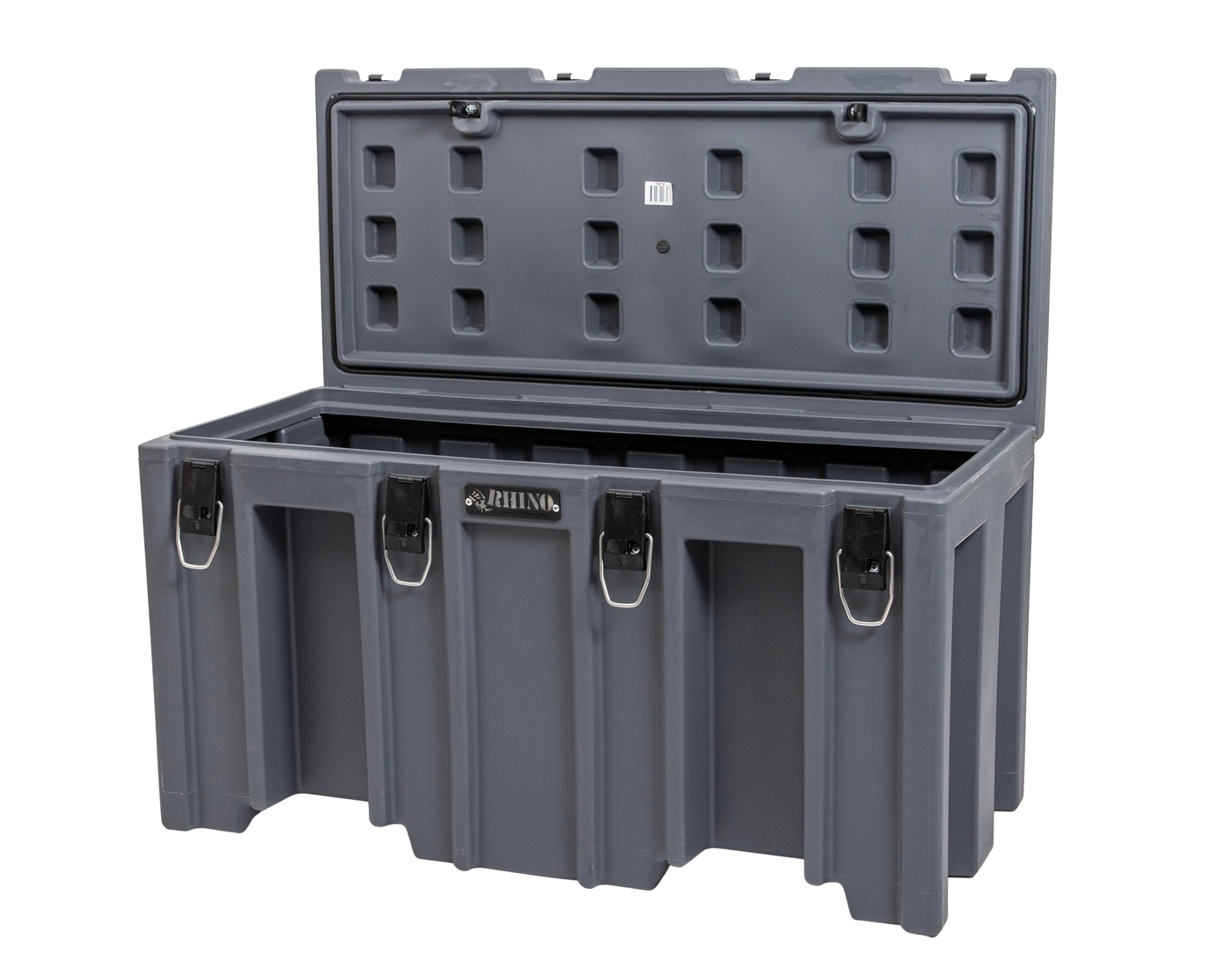 Grey Site Box Plastic Storage Cargo Case Open View
