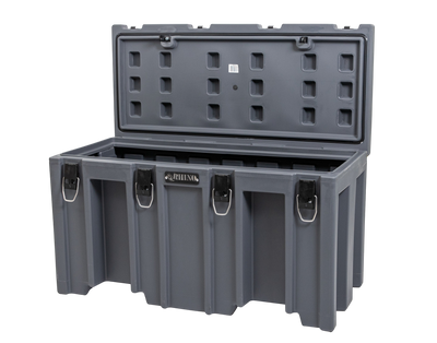 Grey Site Box Plastic Storage Cargo Case Open View