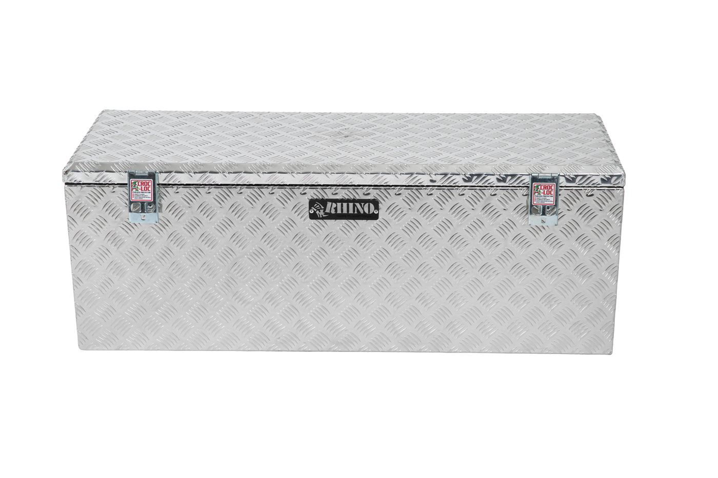 Large Aluminium Checker Plate Tool Box Front View