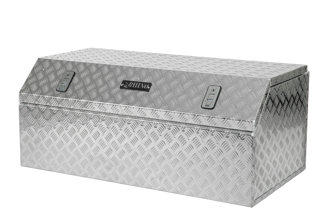 Medium Bread Box Aluminium Checker Plate Ute Tool Box Isometric View
