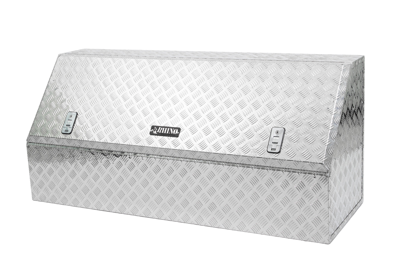 High Side Aluminium Checker Plate Ute Tool Box Isometric View