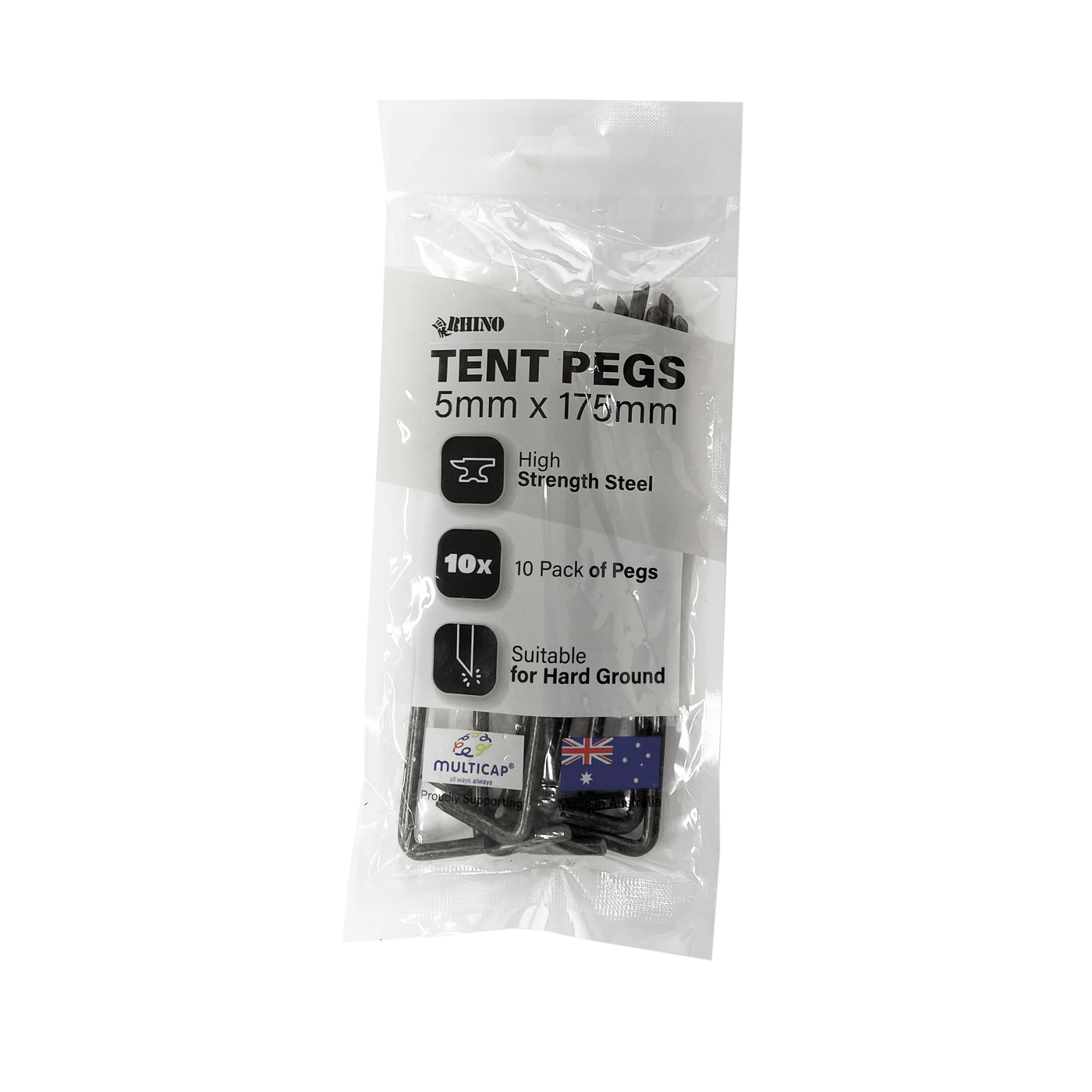 5mm x 175mm HEAVY DUTY TENT PEGS