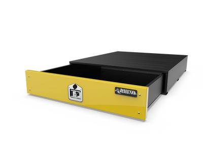 Texture Black and Yellow Wide Modular Van Storage Drawer Isometric View