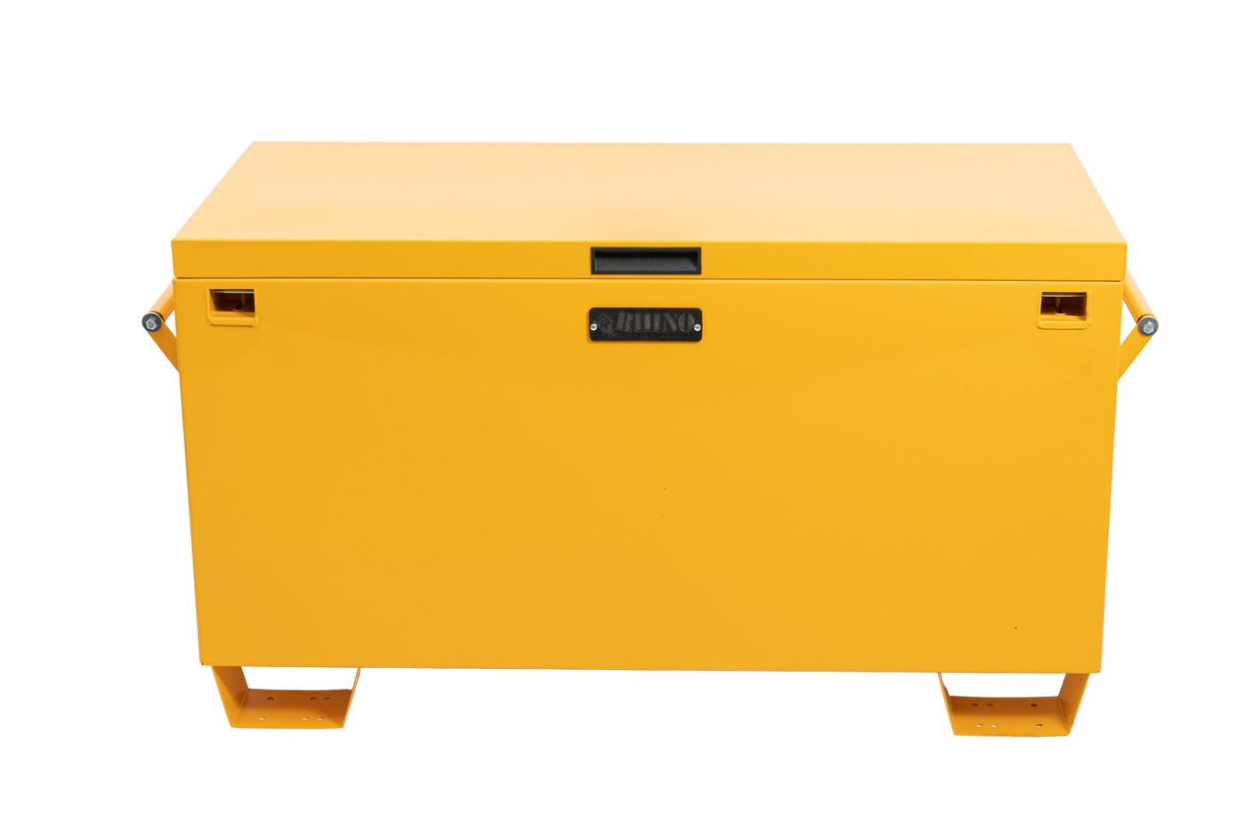 Medium Yellow Powder Coated Site Box with Theft Protect Lock Box Front View