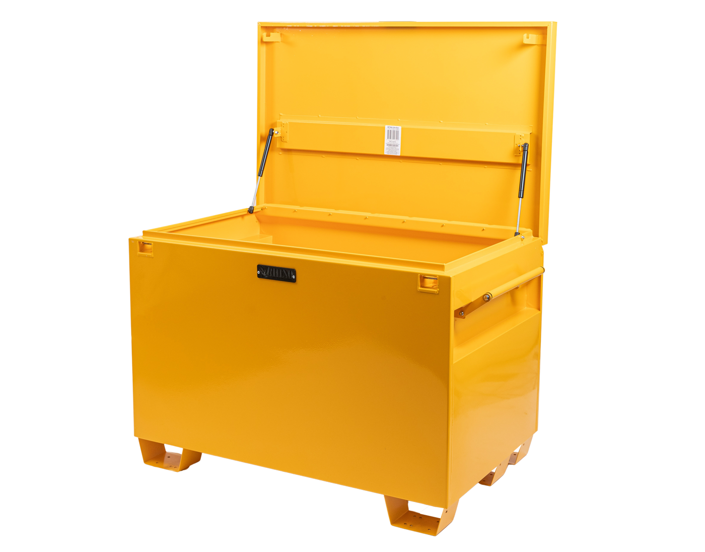 Large Yellow Powder Coated Site Box with Theft Protect Lock Box Open View