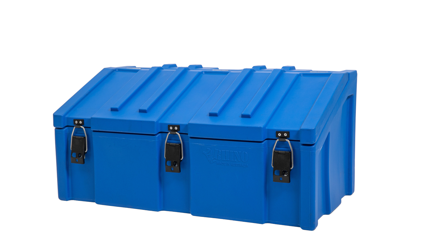 1060mm Large Blue Bread Box Plastic Storage Cargo Case Isometric View