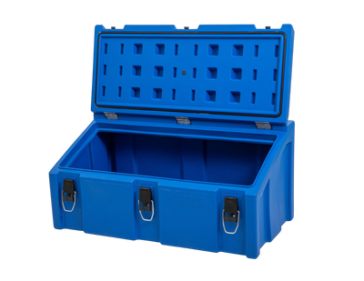 1060mm Large Blue Bread Box Plastic Storage Cargo Case Open View
