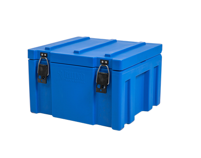 600mm Medium Blue Plastic Storage Cargo Case Isometric View