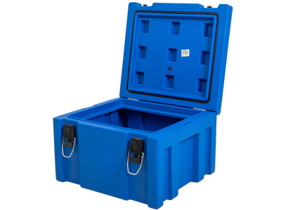 600mm Medium Blue Plastic Storage Cargo Case Open View
