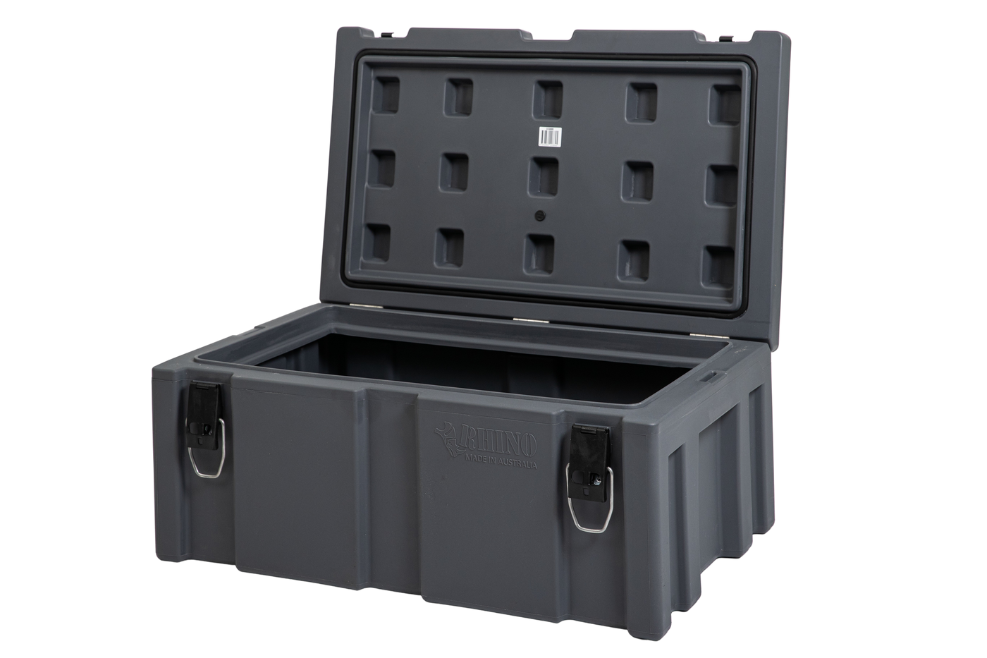 900mm Large Grey Plastic Storage Cargo Case Open View