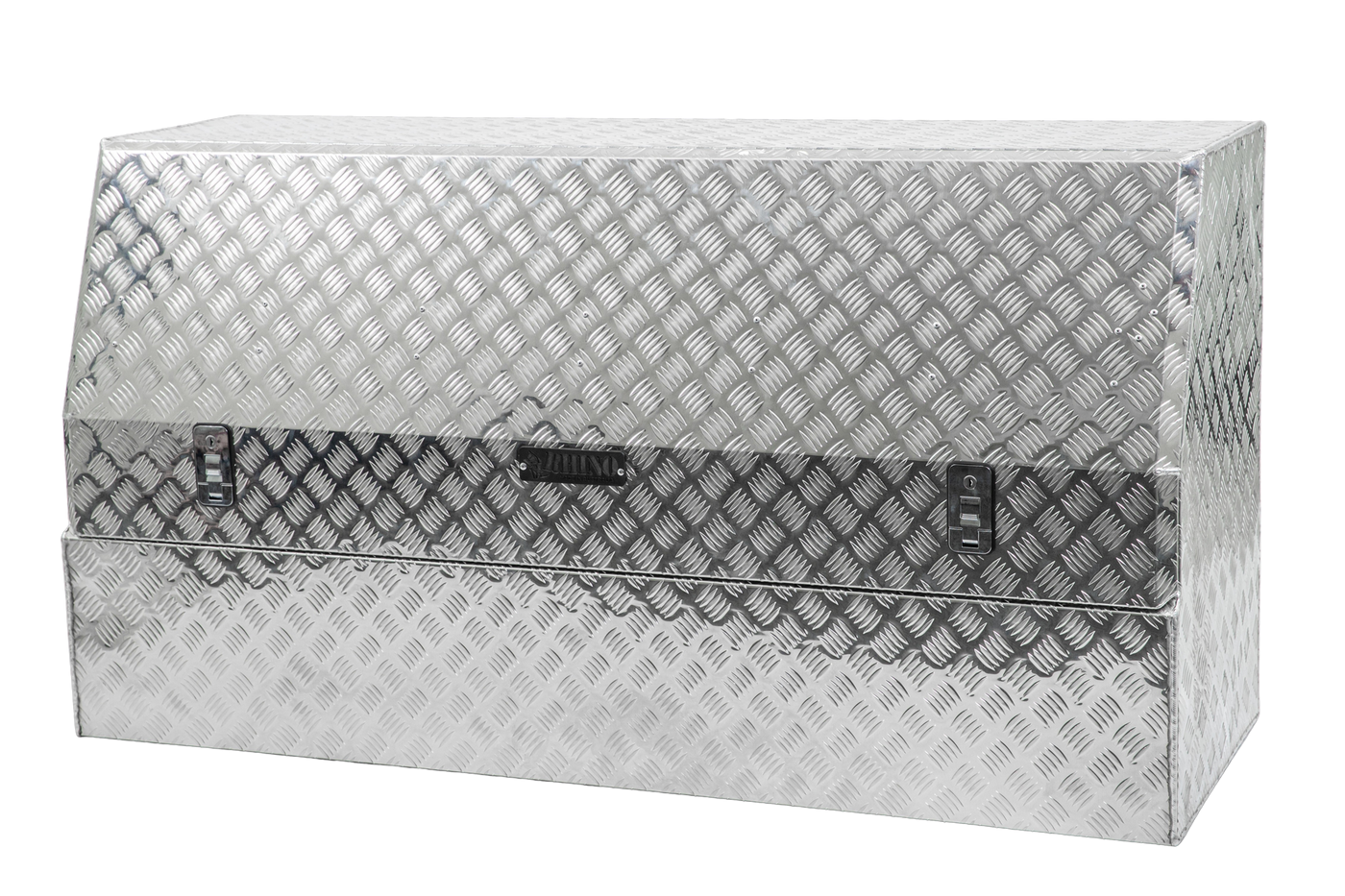 Tradie Half Length Door Large Aluminium Checker Plate Ute Tool Box Isometric View