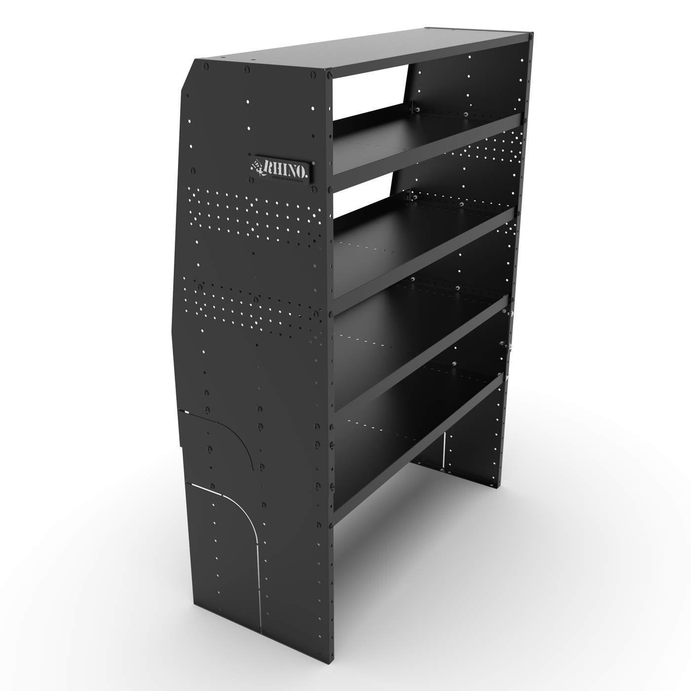 Black Height Adjustable Modular Van Storage Rack Isometric View